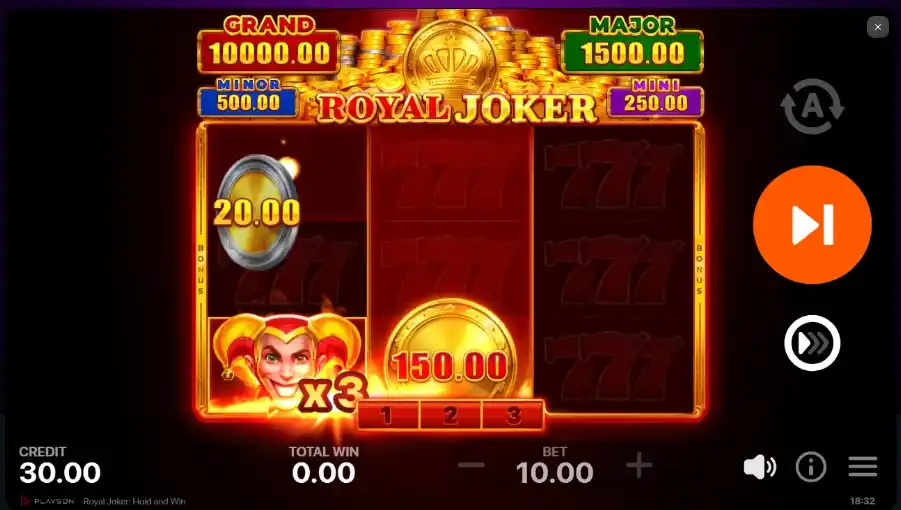 Royal Joker Hold and Win van Playson